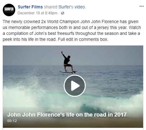 John John Florence's life on the road in 2017